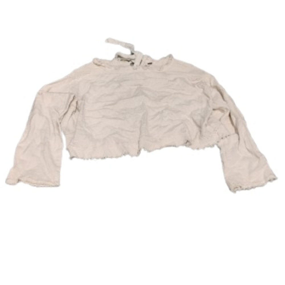 Free People Textured Wide Sleeve Distressed Hem Top Sz XS